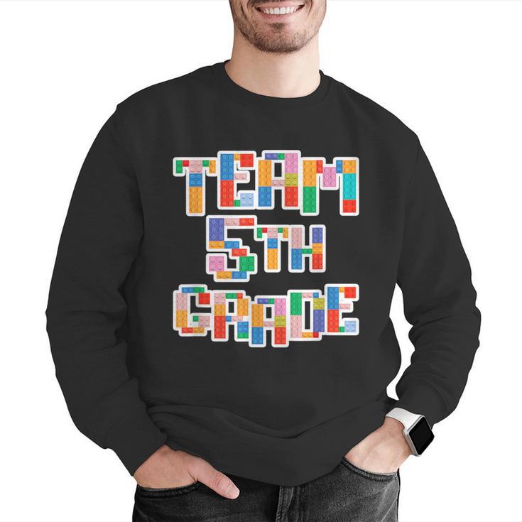 Team 5th Grade Building Blocks Bricks Theme Teacher Team For Men Women Kids Men Graphic Sweatshirt, funny gift