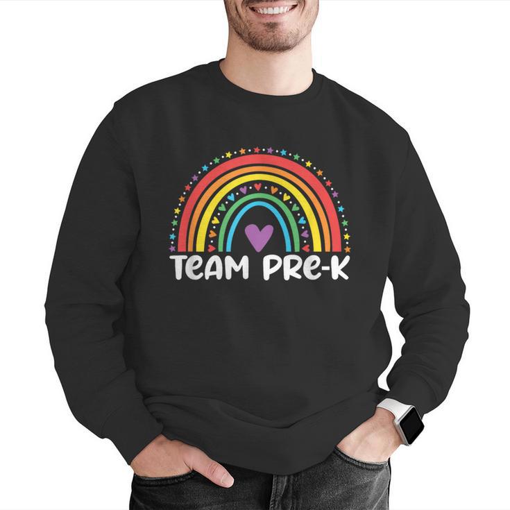 Team Pre-K Teacher Crew Squad Hello Back School Graduation Men Graphic Sweatshirt, funny gift