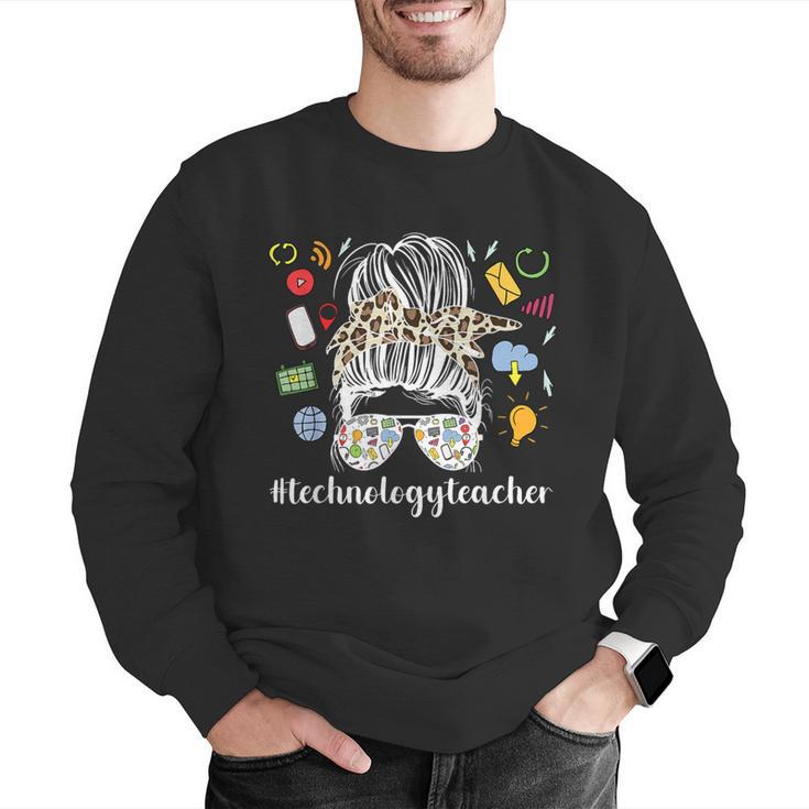 Technology Teacher Messy Bun Technology Teaching Men Graphic Sweatshirt, funny gift Technology Teacher Messy Bun Technology Teaching Men Graphic Sweatshirt, funny gift