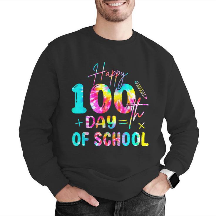 Tie Dye Happy 100th Day Of School Teacher Student 100 Days Men Graphic Sweatshirt, funny gift Tie Dye Happy 100th Day Of School Teacher Student 100 Days Men Graphic Sweatshirt, funny gift