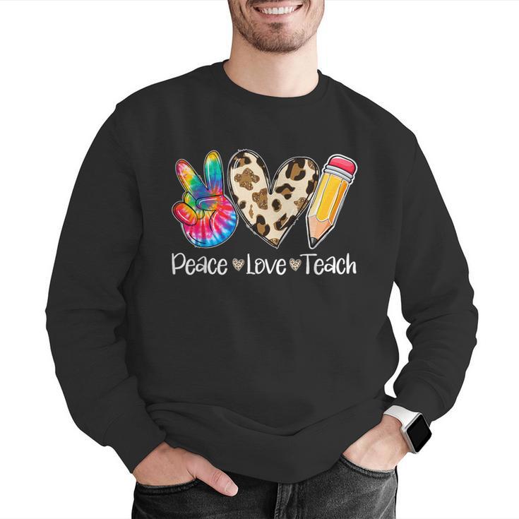 Tie Dye Hippie Peace Love Teach Teacher Appreciation Men Graphic Sweatshirt, funny gift Tie Dye Hippie Peace Love Teach Teacher Appreciation Men Graphic Sweatshirt, funny gift