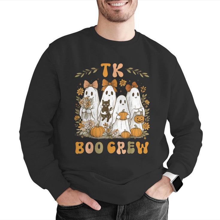 TK Boo Crew Preppy Halloween Floral Ghost TK Teacher Team TK Men Graphic Sweatshirt, funny gift TK Boo Crew Preppy Halloween Floral Ghost TK Teacher Team TK Men Graphic Sweatshirt, funny gift