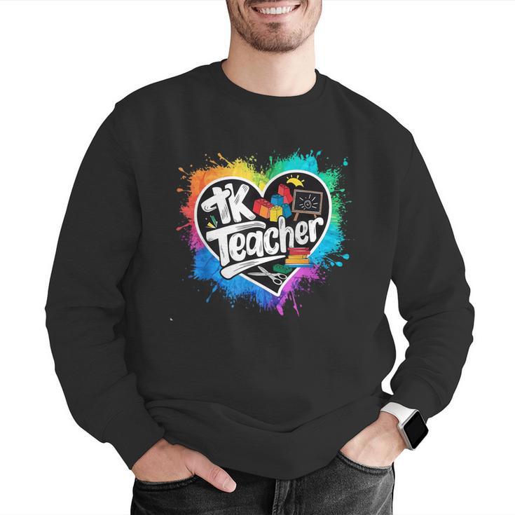 TK Teacher Transitional Kindergarten Heart Back To School Men Graphic Sweatshirt, funny gift