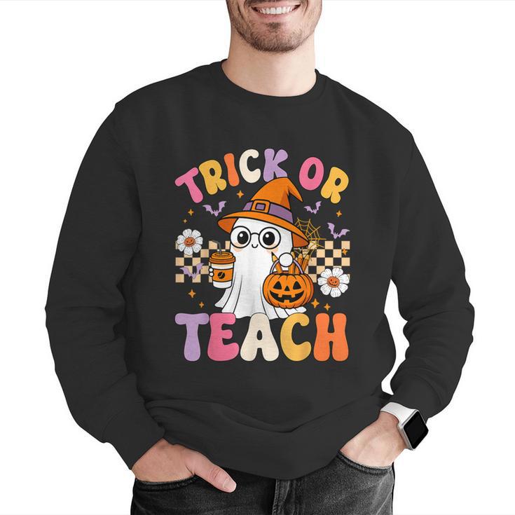 Trick Or Teach Cute Ghost Coffee Pumpkins Halloween Teacher Men Graphic Sweatshirt, funny gift Trick Or Teach Cute Ghost Coffee Pumpkins Halloween Teacher Men Graphic Sweatshirt, funny gift