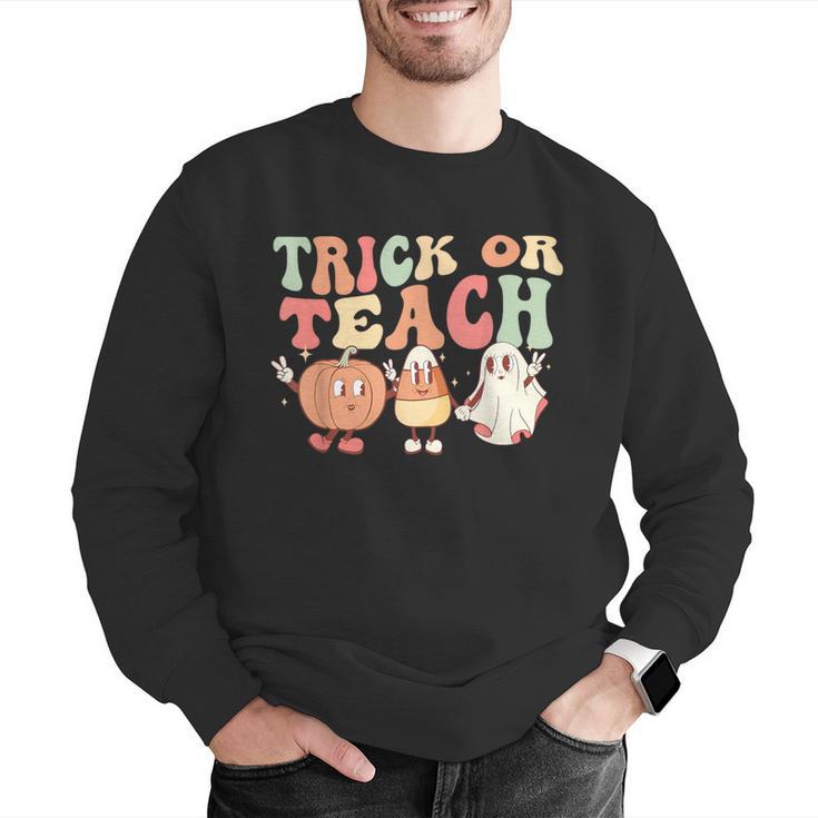 Trick Or Teach Pumpkin Candy Corn Ghost Halloween Teacher Men Graphic Sweatshirt, funny gift Trick Or Teach Pumpkin Candy Corn Ghost Halloween Teacher Men Graphic Sweatshirt, funny gift