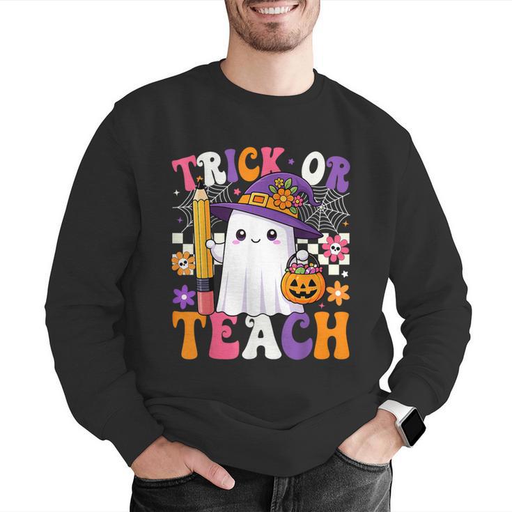 Trick Or Teach Teacher Pencil Ghost Halloween Teacher Men Graphic Sweatshirt, funny gift Trick Or Teach Teacher Pencil Ghost Halloween Teacher Men Graphic Sweatshirt, funny gift