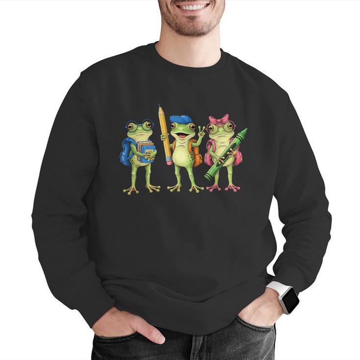 Trio Cute Frogs Welcome Back To School Teachers Girls Boys Men Graphic Sweatshirt, funny gift Trio Cute Frogs Welcome Back To School Teachers Girls Boys Men Graphic Sweatshirt, funny gift