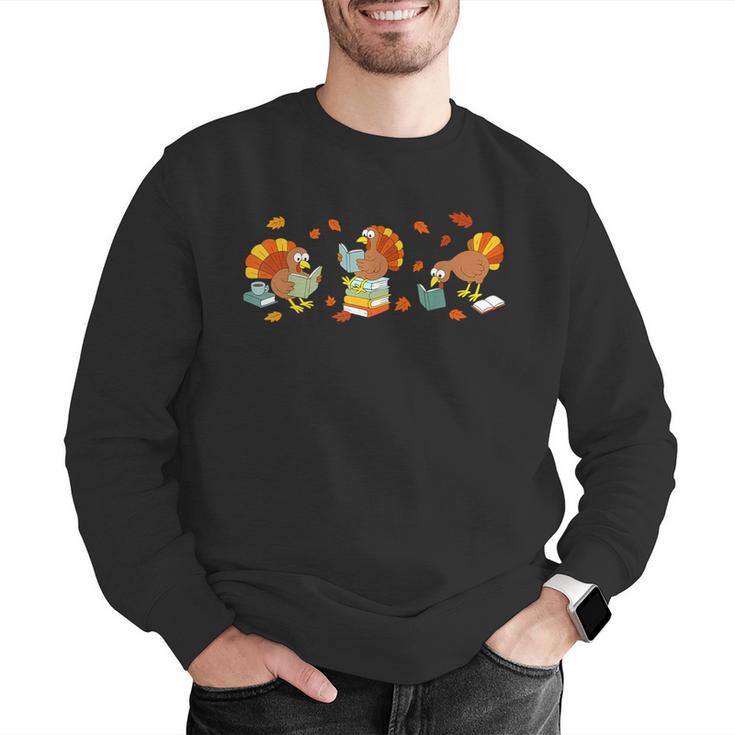 Turkey Reading Books Fall Thanksgiving Teacher Book Lovers Men Graphic Sweatshirt, funny gift Turkey Reading Books Fall Thanksgiving Teacher Book Lovers Men Graphic Sweatshirt, funny gift