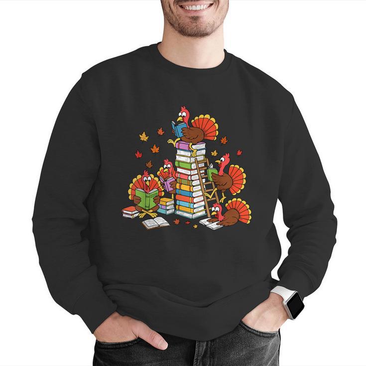 Turkey Reading Books Fall Thanksgiving Teacher Librarian Men Graphic Sweatshirt, funny gift Turkey Reading Books Fall Thanksgiving Teacher Librarian Men Graphic Sweatshirt, funny gift