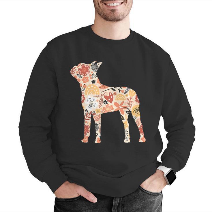 Vintage Floral Boston Terrier For Dog Lover Men Graphic Sweatshirt, funny gift