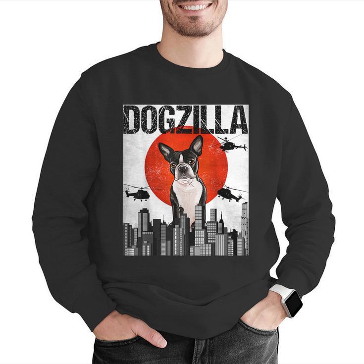 Vintage Japanese Dogzilla Boston Terrier Men Graphic Sweatshirt, funny gift