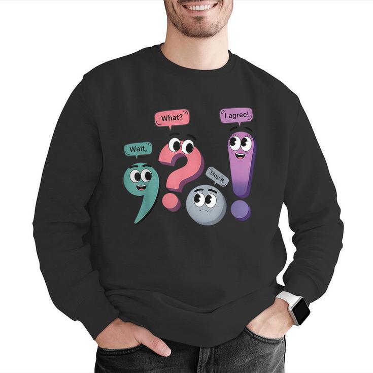 Wait What Stop It I Agree Grammar English Teacher Men Graphic Sweatshirt, English Teacher Sweatshirts, funny gift
