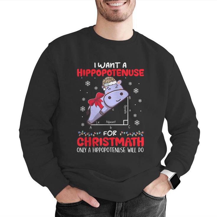 I Want A Hippopotenuse For Christmath Math Teacher Christmas Men Graphic Sweatshirt, funny gift I Want A Hippopotenuse For Christmath Math Teacher Christmas Men Graphic Sweatshirt, funny gift