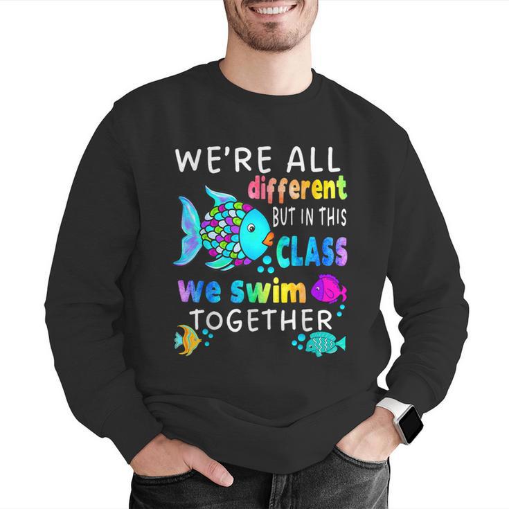 We'Re All Different But We Swim Together Elementary Teacher Men Graphic Sweatshirt, funny gift We'Re All Different But We Swim Together Elementary Teacher Men Graphic Sweatshirt, funny gift