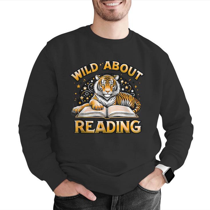 Wild About Reading Tiger For Teachers & Students Men Graphic Sweatshirt, funny gift