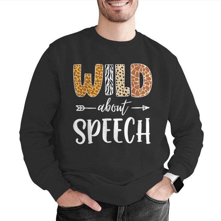 Wild About Speech SLP Leopard Teacher Back To School Kids Men Graphic Sweatshirt, funny gift Wild About Speech SLP Leopard Teacher Back To School Kids Men Graphic Sweatshirt, funny gift