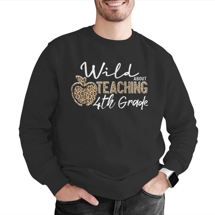 Wild About Teaching School Crew 4th Grade Teacher Squad Men Graphic Sweatshirt, 4th Grade Teacher Sweatshirts, funny gift