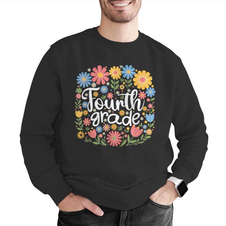 Wildflower 4th Fourth Grade Floral Back To School Teacher Men Graphic Sweatshirt, 4th Grade Teacher Sweatshirts, funny gift Wildflower 4th Fourth Grade Floral Back To School Teacher Men Graphic Sweatshirt, 4th Grade Teacher Sweatshirts, funny gift