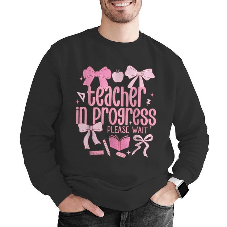 Women Teacher In Progress Coquette Pink Bow Future Teacher Men Graphic Sweatshirt, Future Teacher Sweatshirts, funny gift Women Teacher In Progress Coquette Pink Bow Future Teacher Men Graphic Sweatshirt, Future Teacher Sweatshirts, funny gift