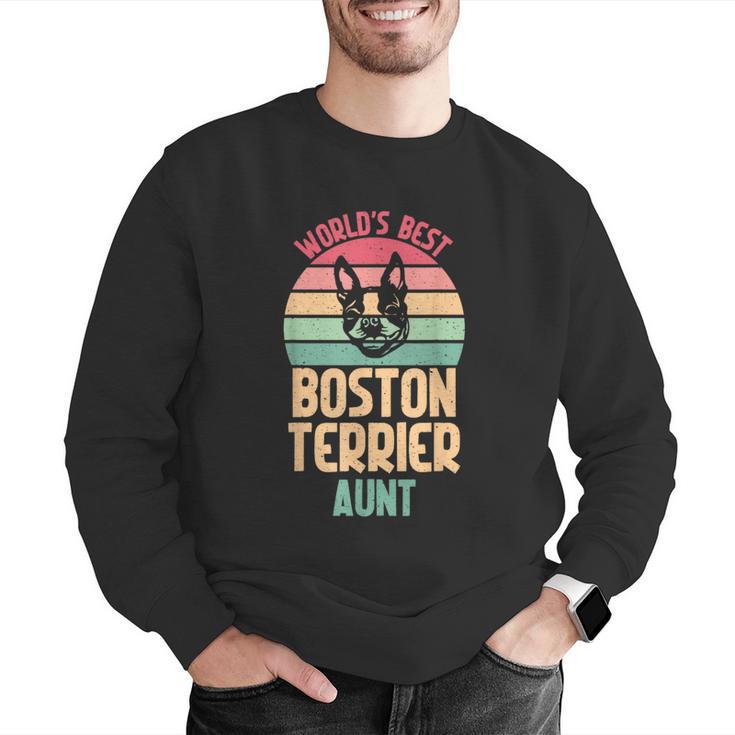 Worlds Best Boston Terrier Aunt Men Graphic Sweatshirt, funny gift