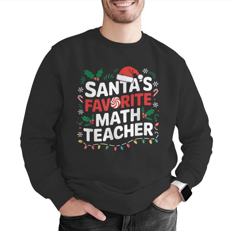 Xmas Lighting Santa's Favorite Math Teacher Christmas Men Graphic Sweatshirt, funny gift