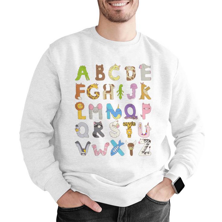 ABC Animals Alphabet Graphic Boys Girls Kindergarten Teacher Men Graphic Sweatshirt, funny gift