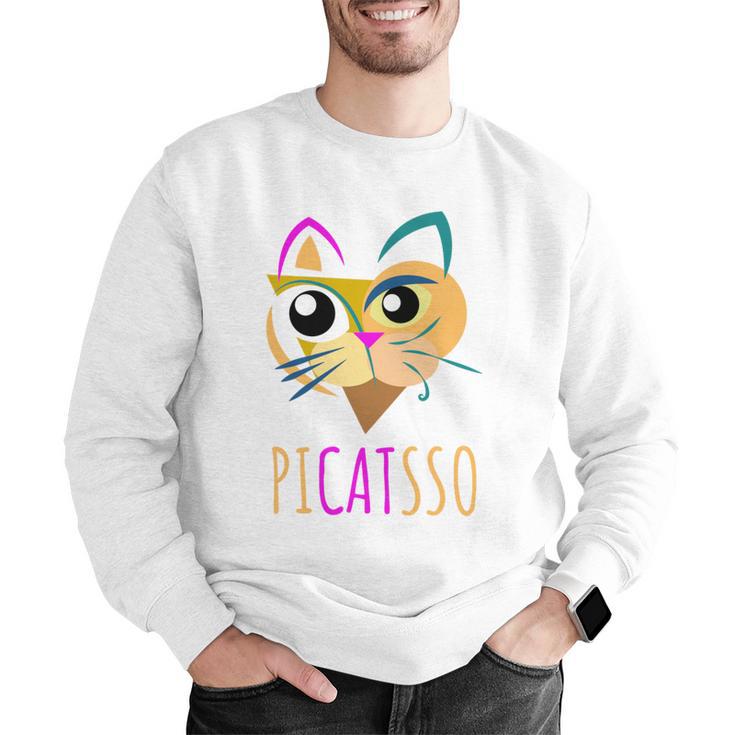 Abstract Cat Art Picatsso Shirt For Art Teachers Men Graphic Sweatshirt, funny gift Abstract Cat Art Picatsso Shirt For Art Teachers Men Graphic Sweatshirt, funny gift