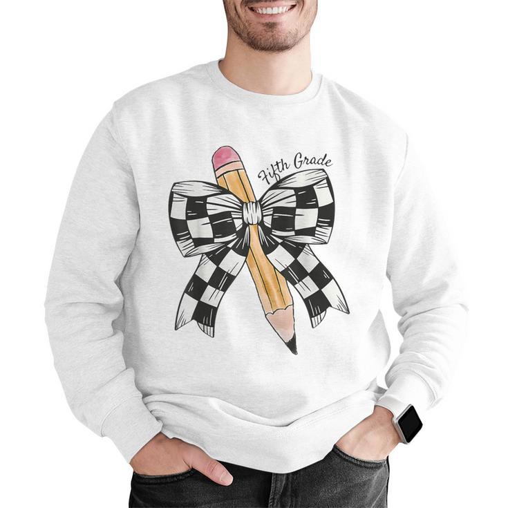 Back To School Hello Fifth Grade Teacher Coquette Pencil Bow Men Graphic Sweatshirt, funny gift Back To School Hello Fifth Grade Teacher Coquette Pencil Bow Men Graphic Sweatshirt, funny gift