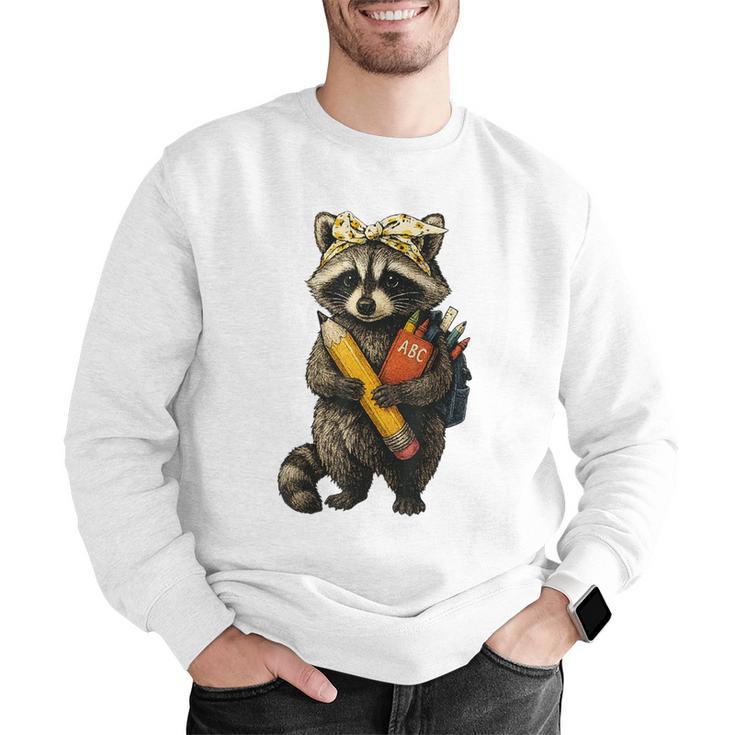 Back To School Raccoon Teachers Student Kids Men Graphic Sweatshirt, funny gift