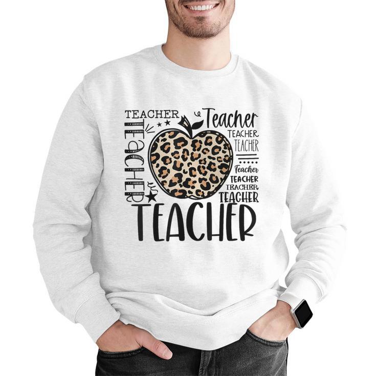 Back To School Teacher Life Apple Leopard Teacher Women Men Graphic Sweatshirt, funny gift Back To School Teacher Life Apple Leopard Teacher Women Men Graphic Sweatshirt, funny gift
