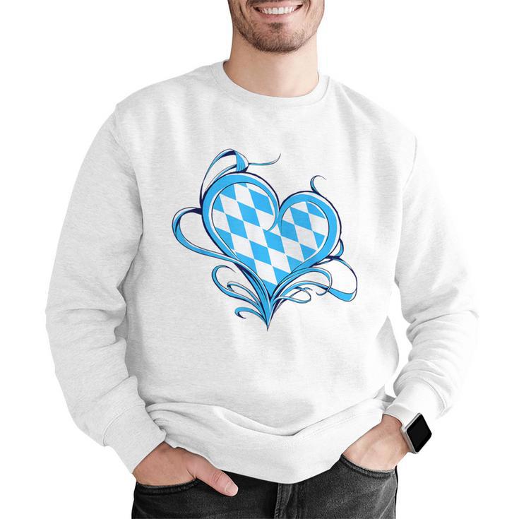Bavarian Flag As Heart Blue Diamond Bavaria Men Graphic Sweatshirt, funny gift