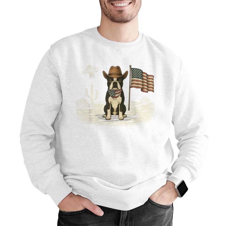 Boston Terrier 4th Of July US American Flag Dog Patriotic Men Graphic Sweatshirt, American Boston Terrier Sweatshirts, Patriotic Boston Terrier Sweatshirts, Boston Terrier 4th Of July Sweatshirts, funny gift