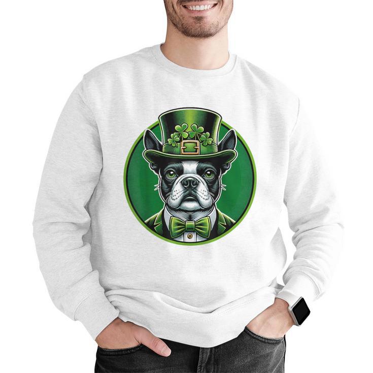 Boston Terrier Dog St Patricks Day Irish Pet Lover Men Women Kids Men Graphic Sweatshirt, funny gift