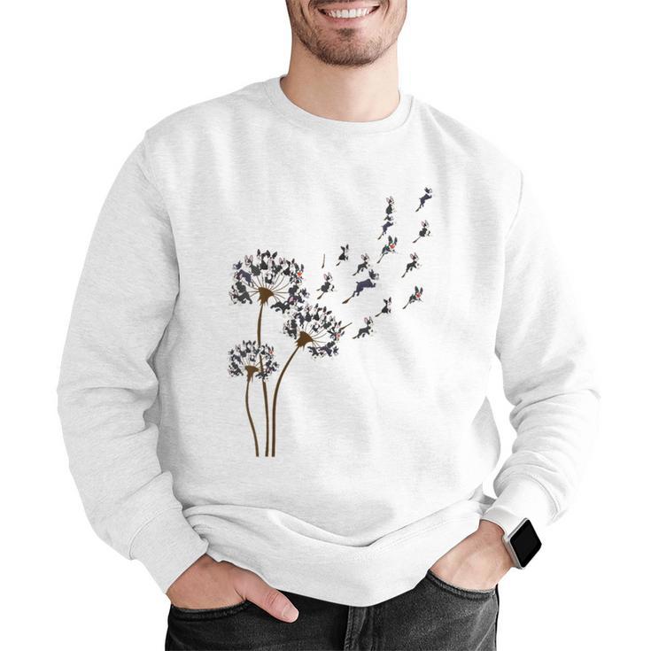 Boston Terrier Flower Fly Dandelion Dog Lover Dog Dad Men Graphic Sweatshirt, Boston Terrier Dad Sweatshirts, funny gift