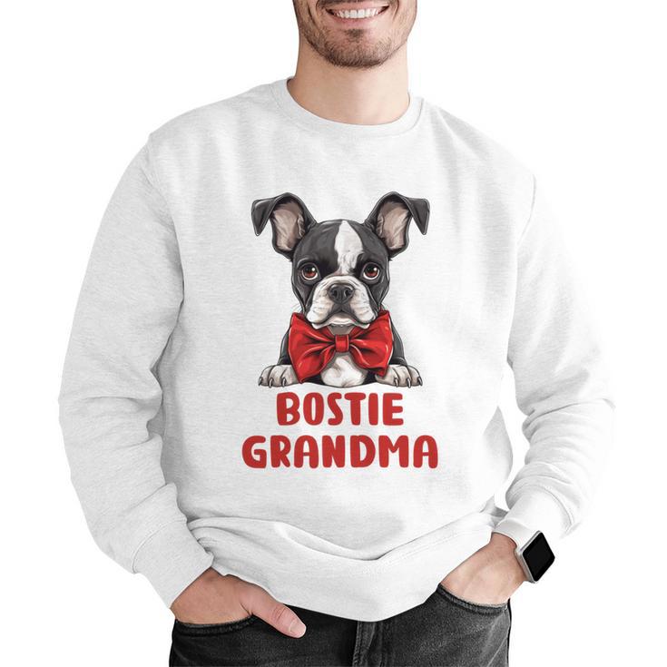 Boston Terrier Grandma Dog Lovers Puppy Bostie Owner Men Graphic Sweatshirt, funny gift
