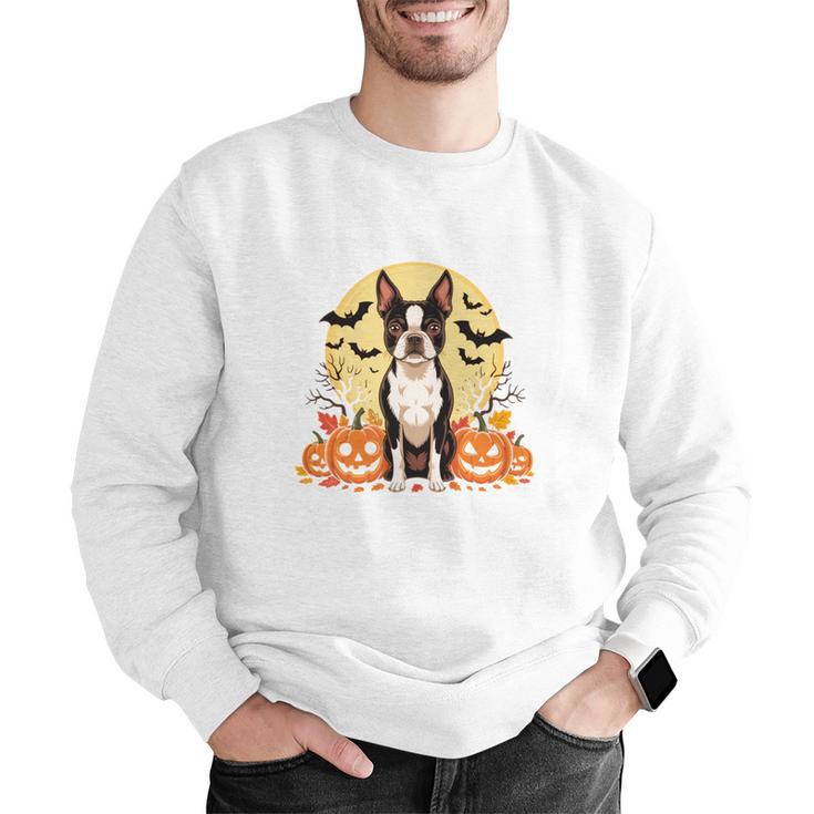 Boston Terrier Halloween Dog Lover Pumpkin Costume Men Graphic Sweatshirt, Boston Terrier Halloween Sweatshirts, funny gift