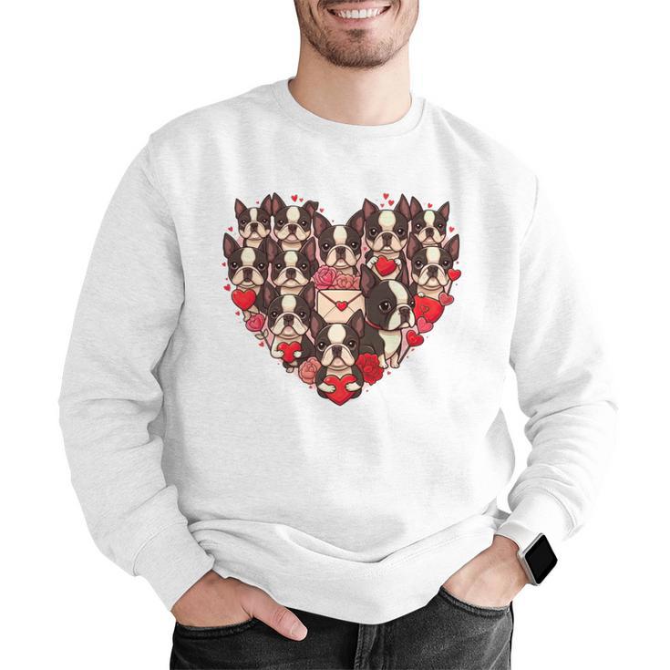 Boston Terrier Heart Valentine Boston Terrier Men Graphic Sweatshirt, funny gift
