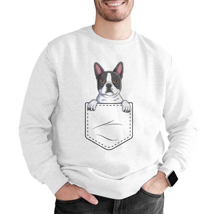 Boston Terrier In The Pocket Cute Boston Terrier Dog Lovers Men Women Girls Kids Men Graphic Sweatshirt, funny gift
