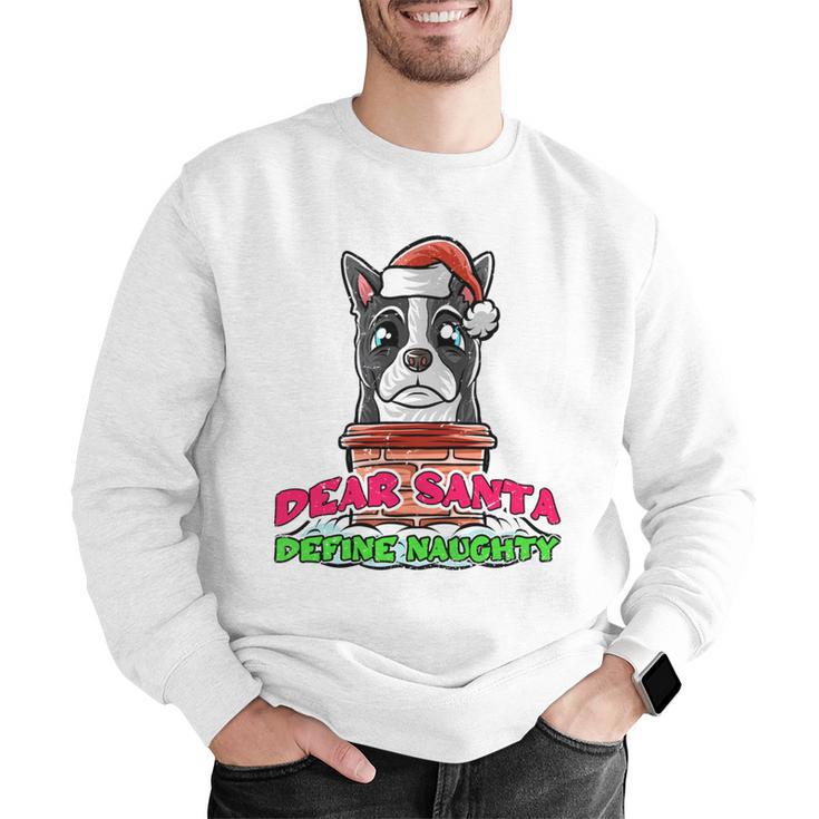 Boston Terrier Santa Claus Christmas Dog Men Graphic Sweatshirt, Boston Terrier Christmas Sweatshirts, funny gift