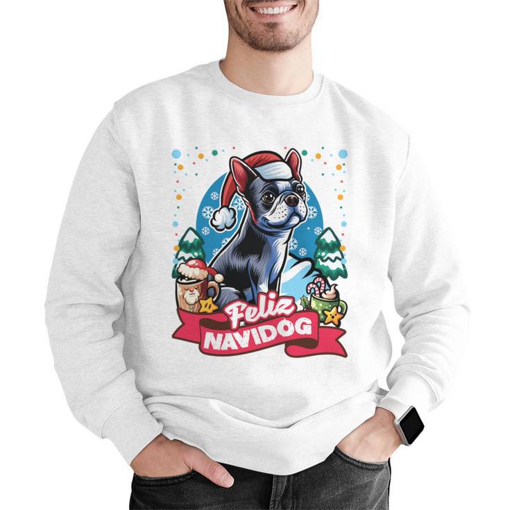 Boston Terrier Santa Claus Coffee Mug Merry Christmas Dogs Men Graphic Sweatshirt, Boston Terrier Christmas Sweatshirts, funny gift