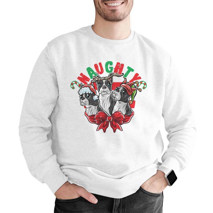 Boston Terrier Santa Claus Elf Reindeer Christmas Dog X-Mas Men Graphic Sweatshirt, Boston Terrier Christmas Sweatshirts, funny gift