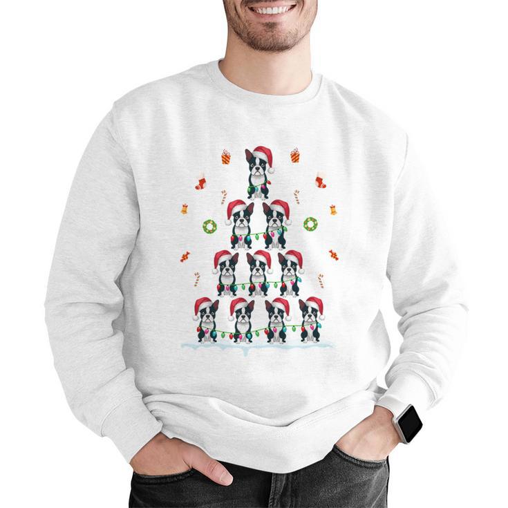 Boston Terrier Xmas Tree Lights For Men Women Boston Terrier Men Graphic Sweatshirt, funny gift