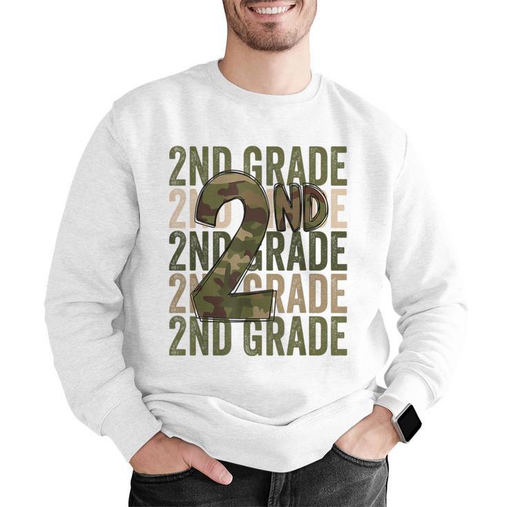 Camo Team 2nd Grade Squad Back To School Teacher Kids Boys Men Graphic Sweatshirt, 2nd Grade Teacher Sweatshirts, funny gift