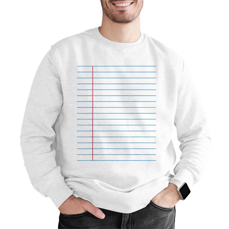 College Ruled Lined Paper Student Teacher Professor Costume Men Graphic Sweatshirt, funny gift