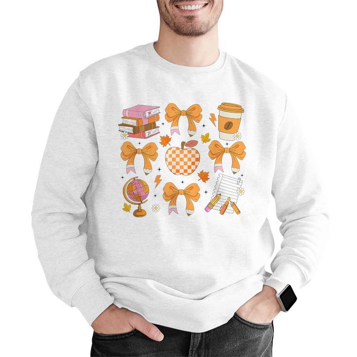 Coquette Bow Teacher Thanksgiving Fall Autumn Girls Women Men Graphic Sweatshirt, funny gift