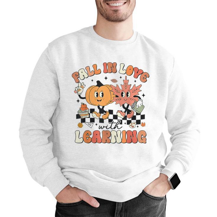 Fall In Love With Learning Teacher Retro Thanksgiving Men Graphic Sweatshirt, funny gift Fall In Love With Learning Teacher Retro Thanksgiving Men Graphic Sweatshirt, funny gift