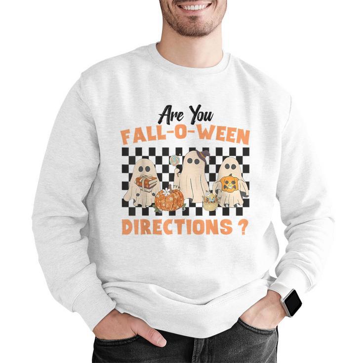 Are You Fall-O-Ween Directions Halloween Ghost Fall Teacher Men Graphic Sweatshirt, funny gift