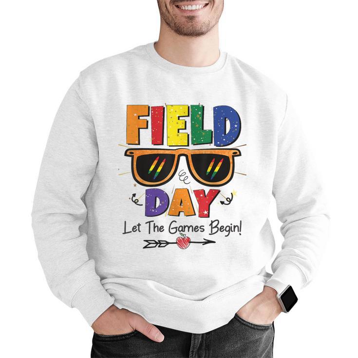 Field Day 2025 Let The Games Begin Kids Boys Girls Teachers Men Graphic Sweatshirt, funny gift