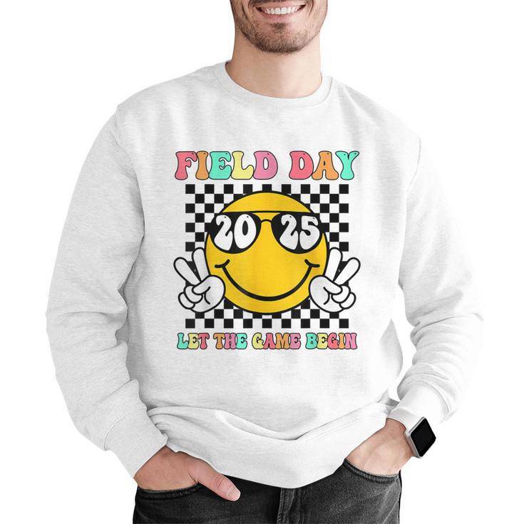 Field Day 2025 Let The Games Begin Yellow Team Teachers Kids Men Graphic Sweatshirt, funny gift