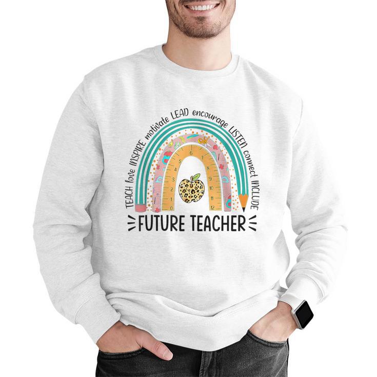 Future Teacher Cute Rainbow Leopard Teacher Outfit For Men Women Girls Kids Men Graphic Sweatshirt, Future Teacher Sweatshirts, funny gift Future Teacher Cute Rainbow Leopard Teacher Outfit For Men Women Girls Kids Men Graphic Sweatshirt, Future Teacher Sweatshirts, funny gift